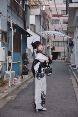 动漫博主 水淼aqua - Black Lace Kimono&Lingerie(69P)-图控